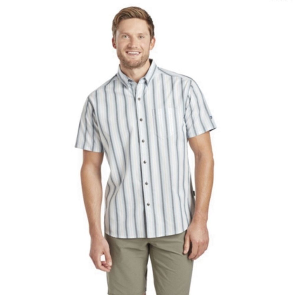 Kuhl The Bohemian Striped Button Down Shirt In Sky Blue L